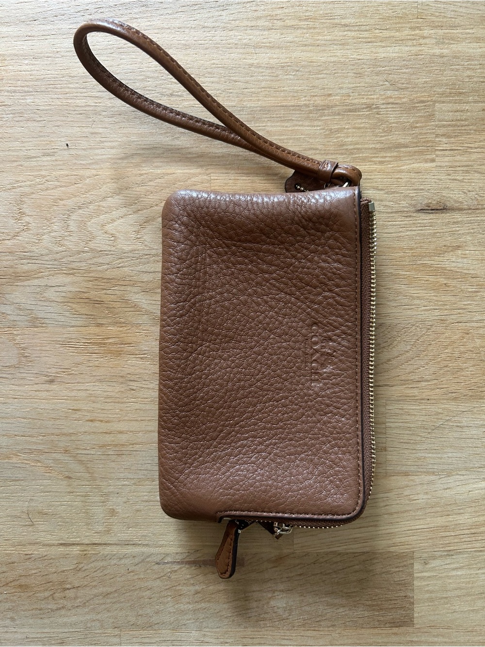 Women’s Leather Wristlet Wallet in Brown